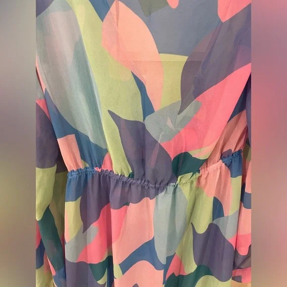 NWT Beach Riot Shiloh Printed Long Sleeve Swimsuit Coverup Maxi Dress - Picture 10 of 10